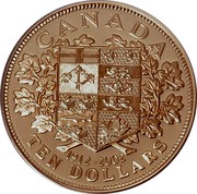Canada Ten Dollars First Gold Coins 1912-2002 Proof KM# 520 CANADA 1912-2002 TEN DOLLARS coin reverse Canada Ten Dollars First Gold Coins 1912-2002 Proof KM# 520 CANADA 1912-2002 TEN DOLLARS coin reverse