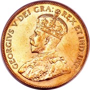 Canada Ten Dollars George V 1914 KM# 27 GEORGIVS V DEI GRA: REX ET IND:IMP: coin obverse Canada Ten Dollars George V 1914 KM# 27 GEORGIVS V DEI GRA: REX ET IND:IMP: coin obverse