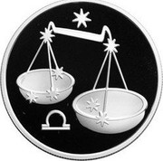 Russia Two Roubles Zodiac Signs - Libra 2002 СП Proof Y# 768 ♎ coin reverse Russia Two Roubles Zodiac Signs - Libra 2002 СП Proof Y# 768 ♎ coin reverse