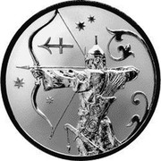 Russia Two Roubles Zodiac Signs - Sagittarius 2005 Proof Y# 926 ♐ coin reverse