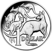 Australia 1 Dollar 30th Anniversary of the 1 Dollar Coin: Mob of Roos 2014 Proof 1 DOLLAR coin reverse Australia 1 Dollar 30th Anniversary of the 1 Dollar Coin: Mob of Roos 2014 Proof 1 DOLLAR coin reverse
