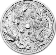 Australia 1 Dollar Dragon & Tiger 2018 BU  coin reverse Australia 1 Dollar Dragon & Tiger 2018 BU  coin reverse