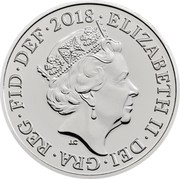 UK 1 Penny (Portcullis and Chains - New Penny) 2018 ELIZABETH II DEI GRA REG FID DEF coin obverse