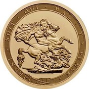UK 1 Pound 200th Anniversary of the Modern Sovereign (Piedfort) 2017 HONI SOIT QUI MAL Y PENSE coin reverse