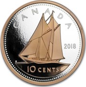 Canada 10 Cents Big Coin Series Bluenose 2018 CANADA 10 CENTS 2018 coin reverse