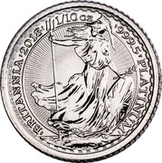 UK 10 Pounds Britannia 2018 'BRITANNIA'2018' 1/10OZ '999.5'PLATINUM' NATHAN coin reverse