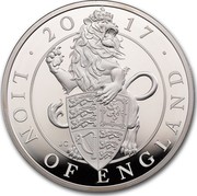 UK 10 Pounds Queen's Beast Lion 2017 ∙ 2017 ∙ LION OF ENGLAND JC coin reverse