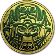 Canada 100 Dollars Frog Reveals a Gift 2018 - coin reverse Canada 100 Dollars Frog Reveals a Gift 2018 - coin reverse