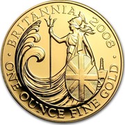 UK 100 Pounds Britannia 2008 BRITANNIA 2008 ∙ONE OUNCE FINE GOLD∙ coin reverse UK 100 Pounds Britannia 2008 BRITANNIA 2008 ∙ONE OUNCE FINE GOLD∙ coin reverse