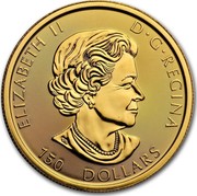 Canada 150 Dollars Megaleaf 2017 ELIZABETH II D. G. REGINA 150 DOLLARS coin obverse Canada 150 Dollars Megaleaf 2017 ELIZABETH II D. G. REGINA 150 DOLLARS coin obverse