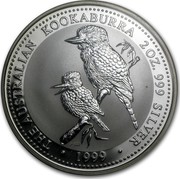 Australia 2 Dollars The Australian Kookaburra 1999 UNC KM# 445 THE AUSTRALIAN KOOKABURRA 2 OZ 999 SILVER ∙ *YEAR* ∙ P100 coin reverse Australia 2 Dollars The Australian Kookaburra 1999 UNC KM# 445 THE AUSTRALIAN KOOKABURRA 2 OZ 999 SILVER ∙ *YEAR* ∙ P100 coin reverse