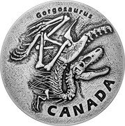 Canada 20 Dollars Ancient Canada - Gorgosaurus (Antique Finish) 2018 CANADA GORGOSAURUS coin reverse