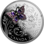 Canada 20 Dollars Bejeweled Bugs - Butterfly 2017 CANADA 20 DOLLARS 2017 coin reverse Canada 20 Dollars Bejeweled Bugs - Butterfly 2017 CANADA 20 DOLLARS 2017 coin reverse