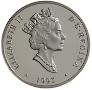 Canada 20 Dollars Fairchild 71c 1993 Proof KM# 236 ELIZABETH II D∙G∙REGINA ∙ 1993 ∙ coin obverse Canada 20 Dollars Fairchild 71c 1993 Proof KM# 236 ELIZABETH II D∙G∙REGINA ∙ 1993 ∙ coin obverse