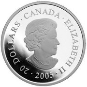 Canada 20 Dollars National Parks - North Pacific Rim 2005 Proof KM# 564 20 DOLLARS ∙ CANADA ∙ ELIZABETH II ∙ 2005 ∙ coin obverse Canada 20 Dollars National Parks - North Pacific Rim 2005 Proof KM# 564 20 DOLLARS ∙ CANADA ∙ ELIZABETH II ∙ 2005 ∙ coin obverse