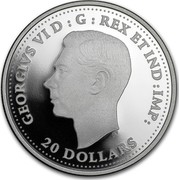 Canada 20 Dollars WWII Battlefront Series Battle of the Atlantic 2018 GEORGIVS VI D : G : REX ET IND :IMP: 20 DOLLARS HP coin obverse Canada 20 Dollars WWII Battlefront Series Battle of the Atlantic 2018 GEORGIVS VI D : G : REX ET IND :IMP: 20 DOLLARS HP coin obverse