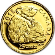 Canada 25 Cents Rock Rabbit 2015 KM# 1949 CANADA 25 CENTS 2015 coin reverse Canada 25 Cents Rock Rabbit 2015 KM# 1949 CANADA 25 CENTS 2015 coin reverse