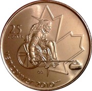 Canada 25 Cents Wheelchair Curling 2007 KM# 684 25 CENTS VANCOUVER 2010 coin reverse Canada 25 Cents Wheelchair Curling 2007 KM# 684 25 CENTS VANCOUVER 2010 coin reverse
