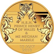 Australia 25 Dollars Royal Wedding of His Royal Highness Prince Henry of Wales and Meghan Markle 2018 P Proof H.R.H. PRINCE HENRY OF WALES & MS MEGHAN MARKLE 19 MAY 2018 P NM coin reverse Australia 25 Dollars Royal Wedding of His Royal Highness Prince Henry of Wales and Meghan Markle 2018 P Proof H.R.H. PRINCE HENRY OF WALES & MS MEGHAN MARKLE 19 MAY 2018 P NM coin reverse
