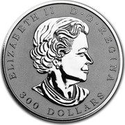 Canada 300 Dollars Maple Leaf Forever (Colored leafs) 2017 ELIZABETH II D. G. REGINA 300 DOLLARS coin obverse