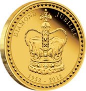 Australia 3000 Dollars Diamond Jubilee 2012 DIAMOND JUBILEE 1952 - 2012 coin reverse Australia 3000 Dollars Diamond Jubilee 2012 DIAMOND JUBILEE 1952 - 2012 coin reverse