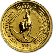 Australia 5 Dollars The Australian Gold Nugget 1999 THE AUSTRALIAN NUGGET 1/20OZ. 9999 GOLD 1999 P100 coin reverse Australia 5 Dollars The Australian Gold Nugget 1999 THE AUSTRALIAN NUGGET 1/20OZ. 9999 GOLD 1999 P100 coin reverse