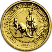 Australia 5 Dollars The Nugget 1998 THE AUSTRALIAN NUGGET 1/20OZ. 9999 GOLD 1998 coin reverse Australia 5 Dollars The Nugget 1998 THE AUSTRALIAN NUGGET 1/20OZ. 9999 GOLD 1998 coin reverse