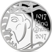 UK 5 Pounds 1000th Coronation of King Canute (Piedfort) 2017 Proof 1017 KING CANUTE 2017 coin reverse