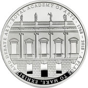 UK 5 Pounds Royal Academy of Arts 2018 BU A PLACE TO MAKE, EXHIBIT AND DEBATE ART ∙ ROYAL ACADEMY OF ARTS ∙ 1768 - 2018 ∙ coin reverse UK 5 Pounds Royal Academy of Arts 2018 BU A PLACE TO MAKE, EXHIBIT AND DEBATE ART ∙ ROYAL ACADEMY OF ARTS ∙ 1768 - 2018 ∙ coin reverse
