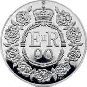 UK 5 Pounds The Queen's 90th Birthday (Piedfort) 2016 Proof E II R 90 CJH coin reverse