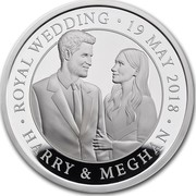 UK 5 Pounds The Royal Wedding 2018 ROYAL WEDDING 19 MAY 2018 HARRY & MEGHAN coin reverse UK 5 Pounds The Royal Wedding 2018 ROYAL WEDDING 19 MAY 2018 HARRY & MEGHAN coin reverse