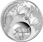 New Zealand $5 Short-Tailed Bat 2013 Proof NEW ZEALAND SHORT-TAILED BAT (MYSTACINA TUBERCULATA) $5 coin reverse New Zealand $5 Short-Tailed Bat 2013 Proof NEW ZEALAND SHORT-TAILED BAT (MYSTACINA TUBERCULATA) $5 coin reverse