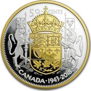 Canada 50 Cents 75th Anniv of the 1943 Half-Dollar 2018 50 CENTS CANADA 1943-2018 coin reverse Canada 50 Cents 75th Anniv of the 1943 Half-Dollar 2018 50 CENTS CANADA 1943-2018 coin reverse