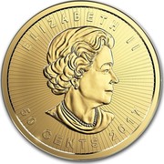 Canada 50 Cents Maple Leaf - Maplegram 25 2017 ELIZABETH II 50 CENTS 2017 coin obverse Canada 50 Cents Maple Leaf - Maplegram 25 2017 ELIZABETH II 50 CENTS 2017 coin obverse