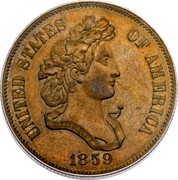 USA 50 Cents Pattern 1859 KM# Pn252 UNITED STATES OF AMERICA LIBERTY 1859 coin obverse USA 50 Cents Pattern 1859 KM# Pn252 UNITED STATES OF AMERICA LIBERTY 1859 coin obverse