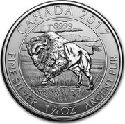 Canada 8 Dollars Bison 2017 CANADA 2017 FINE SILVER 1 1/2 OZ ARGENT PUR 9999 coin reverse Canada 8 Dollars Bison 2017 CANADA 2017 FINE SILVER 1 1/2 OZ ARGENT PUR 9999 coin reverse