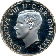 UK Crown 1937 Pre-Decimal coinage EDWARDVS VIII D:G::BR:OMN:REX coin obverse UK Crown 1937 Pre-Decimal coinage EDWARDVS VIII D:G::BR:OMN:REX coin obverse