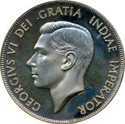 UK Crown George VI Pattern 1937 GEORGIVS VI DEI GRATIA INDIAE IMPERATOR coin obverse