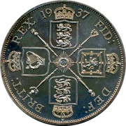 UK Crown George VI Pattern 1937 BRITT: REX: 19 37 FID: DEF: coin reverse