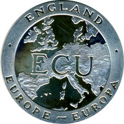 UK ECU HONI SOIT QUI MAL Y PENSE 1992 ENGLAND EUROPE - EUROPA ECU coin obverse UK ECU HONI SOIT QUI MAL Y PENSE 1992 ENGLAND EUROPE - EUROPA ECU coin obverse