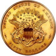USA Fifty Dollars (Half Union Pattern) UNITED STATES OF AMERICA IN GOD WE TRUST FIFTY DOLLARS coin reverse USA Fifty Dollars (Half Union Pattern) UNITED STATES OF AMERICA IN GOD WE TRUST FIFTY DOLLARS coin reverse