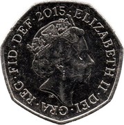 UK Fifty Pence (Royal Shield - Elizabeth II (5th portrait)) KM# 1337 ELIZABETH II∙DEI∙GRA∙REG∙FID∙DEF∙2015∙ J.C coin obverse UK Fifty Pence (Royal Shield - Elizabeth II (5th portrait)) KM# 1337 ELIZABETH II∙DEI∙GRA∙REG∙FID∙DEF∙2015∙ J.C coin obverse