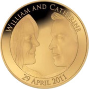 UK Five Pounds Royal Wedding 2011 Proof WILLIAM AND CATHERINE 19 APRIL 2011 coin reverse UK Five Pounds Royal Wedding 2011 Proof WILLIAM AND CATHERINE 19 APRIL 2011 coin reverse