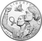 USA Half Dollar Breast Cancer Awareness 2018 S LIBERTY 2018 IN GOD WE TRUST coin obverse USA Half Dollar Breast Cancer Awareness 2018 S LIBERTY 2018 IN GOD WE TRUST coin obverse