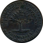 UK Halfpenny Hereford Token 1794 SUCCESS TO THE CIDER TRADE HEREFORD HALFPENNY C: HONIATTS BIRMM WAREHOUSE coin reverse