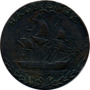 UK Halfpenny Prosperity to old England Token 1790 HALFPENNY coin reverse UK Halfpenny Prosperity to old England Token 1790 HALFPENNY coin reverse