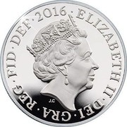 UK One Pound Last Round Pound (Piedfort) 2016 2016 ELIZABETH II DEI GRA REG FID DEF J.C coin obverse
