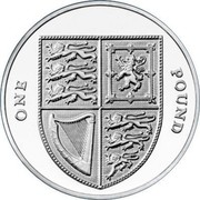 UK One Pound (Royal Shield) ONE POUND coin reverse UK One Pound (Royal Shield) ONE POUND coin reverse