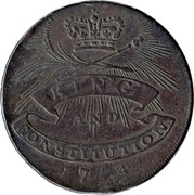 UK ½ Penny (W. Clachar (Essex - Chelmsford)) KING AND CONSTITUTION 1794 coin obverse UK ½ Penny (W. Clachar (Essex - Chelmsford)) KING AND CONSTITUTION 1794 coin obverse