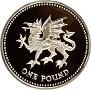 UK Pound Dragon of Wales (Piedfort) 2000 Proof KM# P100 ONE POUND coin reverse UK Pound Dragon of Wales (Piedfort) 2000 Proof KM# P100 ONE POUND coin reverse